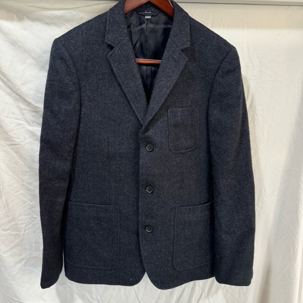 Vince Herringbone Wool-Blend Flannel Blazer